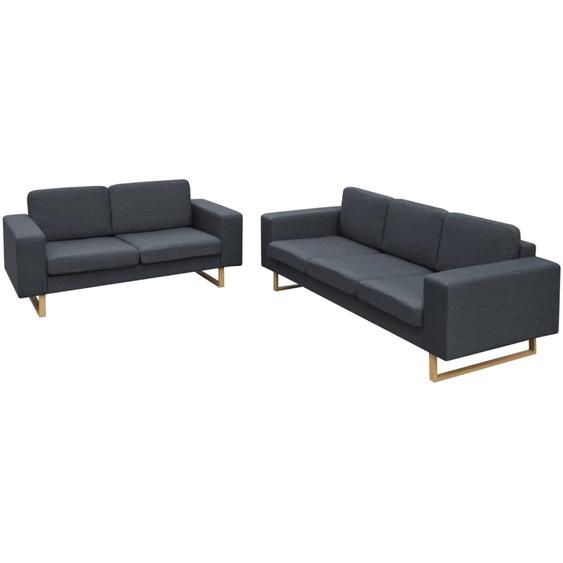 2-Sitzer und 3-Sitzer Sofa Set Dunkelgrau