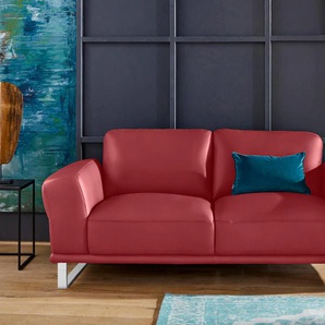 2-Sitzer W.SCHILLIG montanaa Sofas Gr. B/H/T: 192 cm x 78 cm x 94 cm, Longlife Xtra-Leder Z59, rot (ruby red z59) 2-Sitzer Sofas