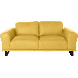 2-Sitzer W.SCHILLIG montanaa Sofas Gr. B/H/T: 192 cm x 78 cm x 94 cm, Longlife Xtra-Leder Z69, gelb (lemon z69) 2-Sitzer Sofas mit Metallkufen in Schwarz pulverbeschichtet, Breite 192 cm