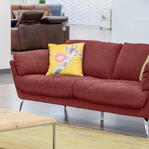 2-Sitzer W.SCHILLIG softy Sofas Gr. B/H/T: 183 cm x 79 cm x 93 cm, Chenille-Flachgewebe R66, rot (red r66) 2-Sitzer Sofas