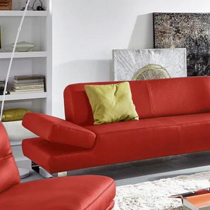 2-Sitzer W.SCHILLIG taboo Sofas Gr. B/H/T: 202 cm x 76 cm x 101 cm, Longlife Xtra-Leder Z69, mit Armlehnenverstellung, orange (red z69) 2-Sitzer Sofas