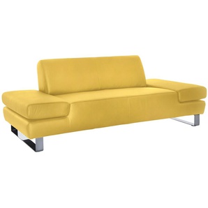 2-Sitzer W.SCHILLIG taboo Sofas Gr. B/H/T: 202 cm x 76 cm x 91 cm, Longlife Xtra-Leder Z69, mit Armlehnenverstellung, gelb (lemon z69) 2-Sitzer Sofas