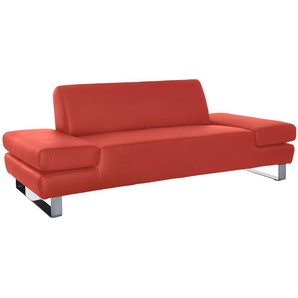 2-Sitzer W.SCHILLIG taboo Sofas Gr. B/H/T: 202 cm x 76 cm x 91 cm, Longlife Xtra-Leder Z69, mit Armlehnenverstellung, orange (red z69) 2-Sitzer Sofas mit Normaltiefe, inklusive Armlehnenverstellung