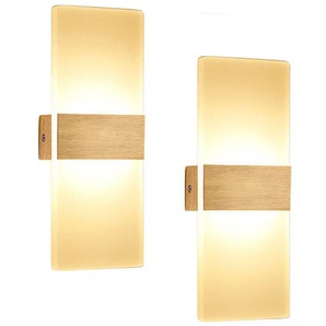 2 Stueck led Wandleuchte innen 6W Modern Wandlampe Acryl Wandbeleuchtung fuer Wohnzimmer Schlafzimmer Treppenhaus Flur.Warmweiss - Hengda