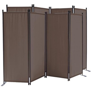 2 Stück Paravent 4 Teilig 165 x 220 cm Stoff Raumteiler Trennwand Balkon Sichtschutz Stellwand Faltbar Taupe