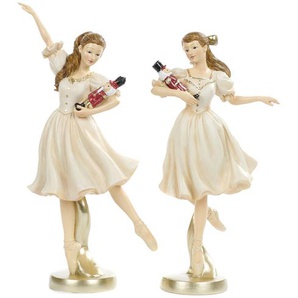 2-tlg. Figuren-Set Ballerina und Nussknacker