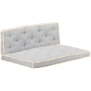2-tlg. Palettenkissen-Set Grau 120x80x10 cm