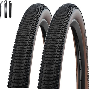 2 x Schwalbe Fahrradreifen Drahtreifen Billy Bonkers Performance bronze 54-559 ( 26 x 2.10 ) inkl. Reifenheber 11100567