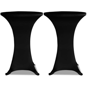2 x Tischhusse für Stehtisch Stretchhusse Ø60 cm schwarz