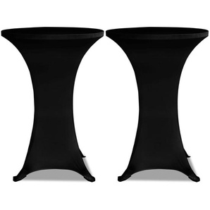 2 x Tischhusse für Stehtisch Stretchhusse Ø70 cm schwarz