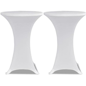 2 x Tischhusse für Stehtisch Stretchhusse Ø70 cm weiß