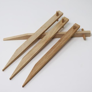 20 Erdanker aus Buchenholz I Holz Bodenanker Holzpﬂock Befestigungsanker