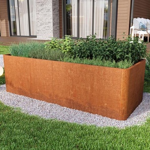 200 x 80 x 80 cm Hochbeet, Cortenstahl, Rost-Optik - (GFPV00817)