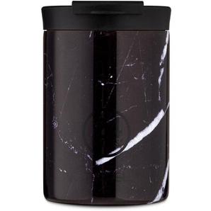 24 Bottles Travel Tumbler Basic Isolierbecher mini - black marble - 350 ml