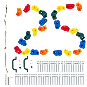 25 Klettergriffe, Kletterfelsen in verschiedenen Größen und Farben für Kinder und Erwachsene, Kletterwandgriffe mit Knotenseil, Griffen und Befestigungsmaterial, Kletterwandgriffe für drinnen und draußen PYZJTZ25PCSXI1DFZV0