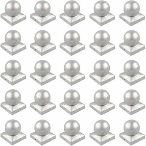 25x Pfostenkappe verzinkt 101 mm Kugel Abdeckkappe für Pfosten 10 x 10 cm