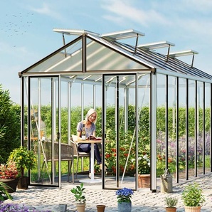 263 x 514 cm Gewächshaus, Pulverbeschichtet Anthrazit, RAL 7016 | Aktionsset - Profi 2 - (GFPV00717)