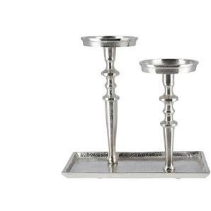 2er Kerzenständer - silber - Aluminium - 29,5 cm - 28 cm - cm 16,0 | Möbel Kraft