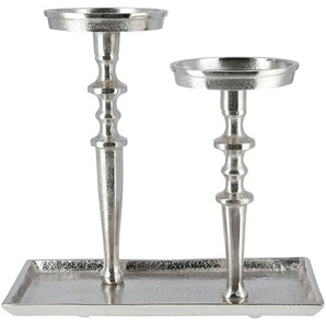 2er Kerzenständer   ¦ silber ¦ Aluminium ¦ Maße (cm): B: 29,5 H: 28 T: 16.0