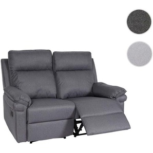 2er Kinosessel HWC-L94, Relaxsessel Fernsehsessel Sofa, Armlehne Liegefunktion Nosagfederung Stoff/Textil ~ dunkelgrau