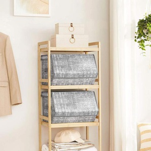 2er-Set Aufbewahrungsbox 38 x 35 x 25 cm Grau