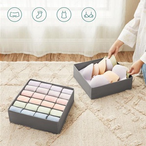2er-Set Aufbewahrungsbox Faltbox 32 x 32 x 10 cm Grau