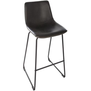 2er-Set Barhocker Lois Lederoptik, Schwarz