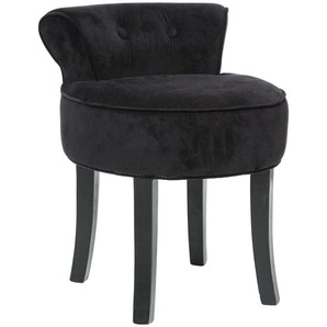 2er-Set Hocker Firmin Samt, Schwarz