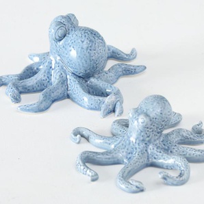 2er Set Oktopus Xenos 20 cm Porzellan Meer Bad Deko Sommer Wasser