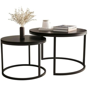 Selsey Couchtisch 2er Set  Bello ¦ schwarz ¦ Maße (cm): H: 46  Ø: 70