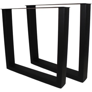 2er Set Tischgestell U-Modell aus Metall in Schwarz