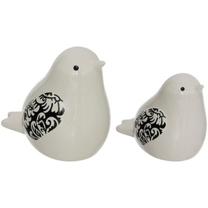 2er-Set Vögel Keramik, weiß, H.11,5 cm