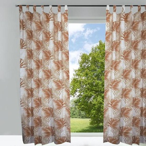 2x Fertigdeko Vorhang 135x145cm Schlaufen Schal Gardinen blickdicht braun kupfer
