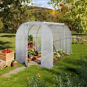2x3m Foliengewächshaus, PE-Plane, weiß - (8995)
