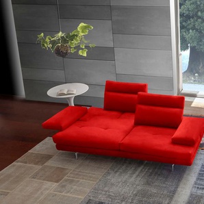 3,5-Sitzer CALIA ITALIA Toby Wing Sofas Gr. B/H/T: 228 cm x 90 cm x 113 cm, Microfaser MARIO, mit Sitztiefenverstellung-mit Armlehnenverstellung, rot (rosso mario) 3-Sitzer Sofas