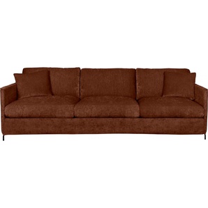 3,5-Sitzer FURNINOVA Petito Sofas Gr. B/H/T: 248 cm x 82 cm x 102 cm, Velours, ohne Bettfunktion, braun (bronze) 3-Sitzer Sofas