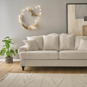 3,5-Sitzer HOME AFFAIRE WESTMINSTER Sofas Gr. B/H/T: 230 cm x 95 cm x 100 cm, Microfaser, beige (elfenbein) 3-Sitzer Sofas
