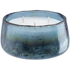 3-Dochtkerze im Glas - blau - Glas , Paraffin - 6,35 cm - [12.7] | Möbel Kraft