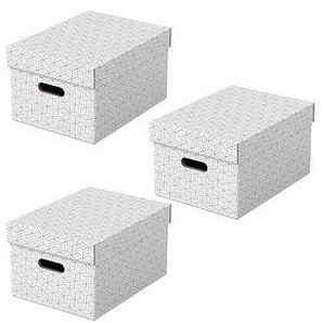 3 Esselte Home Aufbewahrungsboxen 17,5 l weiß 26,5 x 36,5 x 20,5 cm