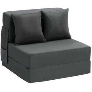 3 in 1 Klappsofa faltbares Schlafsofa mit 2 Kissen & waschbarem Bezug, umwandelbarer Schlafsessel aus 25D Memory Foam, Bettcouch für Wohnzimmer Schlafzimmer, Dunkelgrau (Einzelbett) ZDSFDDZSFSINLMIP6V0