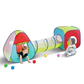 3-in-1-Spielzelt für Kinder mit Tunnel für Jungen, Mädchen, Babys und Kleinkinder, Pop-Up-Spielhaus für drinnen und draußen mit Tragetasche und Spanngurten als Geburtstagsgeschenk, Rot/Gelb/Blau PPSDZPX3DCS087RJTV0