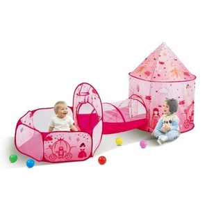 3-in-1-Spielzelt mit Tunnel für Mädchen, Prinzen, Jungen, Babys und Kleinkinder, Pop-Up-Spielhaus für drinnen und draußen mit Tragetasche und Spanngurten als Geburtstagsgeschenk, Farbe Magenta PPSDZPX3DGZ08LL8MV0