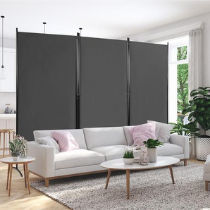 3-Panel Raumteiler Faltbarer Stoffsichtschutz 260 x 183 cm Grau