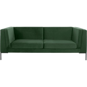 3-Sitzer ANDAS Frode Sofas Gr. B/H/T: 235 cm x 82 cm x 97 cm, Samtvelours, grün (dunkelgrün) 3-Sitzer Sofas