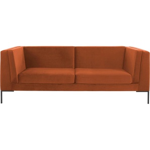 3-Sitzer ANDAS Frode Sofas Gr. B/H/T: 235 cm x 82 cm x 97 cm, Samtvelours, rosegold (kupfer) 3-Sitzer Sofas mit eleganten Metallfüßen