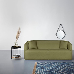 3-Sitzer ANDAS Knautschzone Sofas Gr. B/H/T: 204 cm x 78 cm x 82 cm, Bouclé, grün (oliv) 3-Sitzer Sofas auch mit Bouclé-Bezug