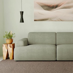 3-Sitzer ANDAS Linkka Sofas Gr. B/H/T: 237 cm x 75 cm x 94 cm, Chenille, grün (green) 3-Sitzer Sofas in einem weichen Chenille-Stoff, mit Wellenunterfederung