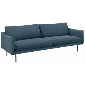 3-Sitzer ANDAS Mavis Sofas Gr. B/H/T: 220 cm x 80 cm x 91 cm, Struktur weich, blau (petrol) 3-Sitzer Sofas mit losen Sitz- und Rückenkissen, skandinavischer Stil