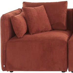 3-Sitzer ANDAS Nöre Sofas Gr. B/H/T: 262 cm x 86 cm x 90 cm, Samtcord, orange (terra) 3-Sitzer Sofas 3 Teile, in vielen Bezugsqualitäten und Farben s. auch Nöre