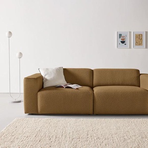 3-Sitzer ANDAS Noord, 232cm Sofas Gr. B/H/T: 232 cm x 71 cm x 96 cm, Struktur grob, gelb (senfgelb) 3-Sitzer Sofas